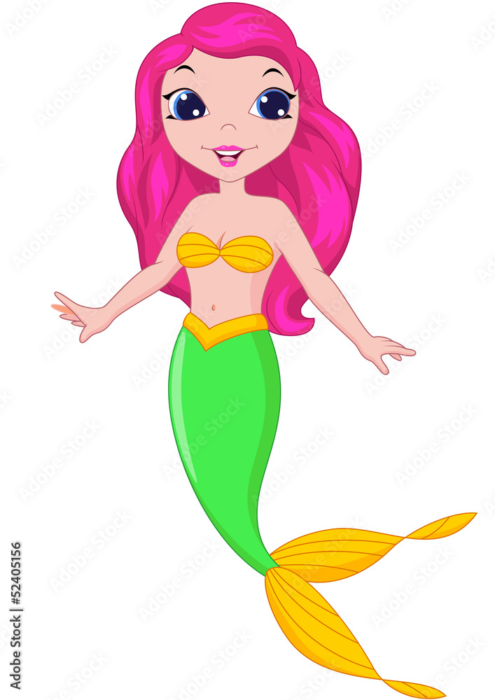 Beautiful mermaid cartoon