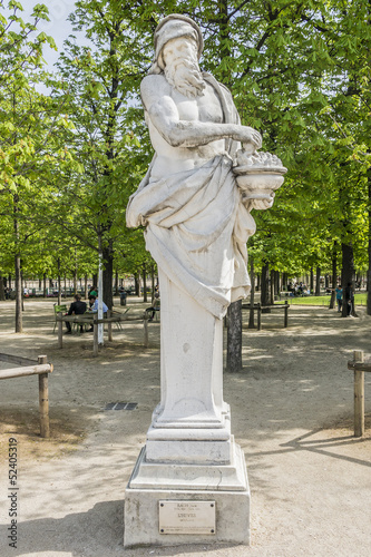 Antique Statue in Jardin des Tuileries (Tuileries Garden). Paris