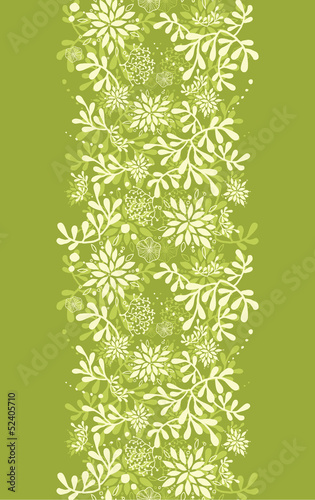 Vector Green underwater plants vertical seamless pattern
