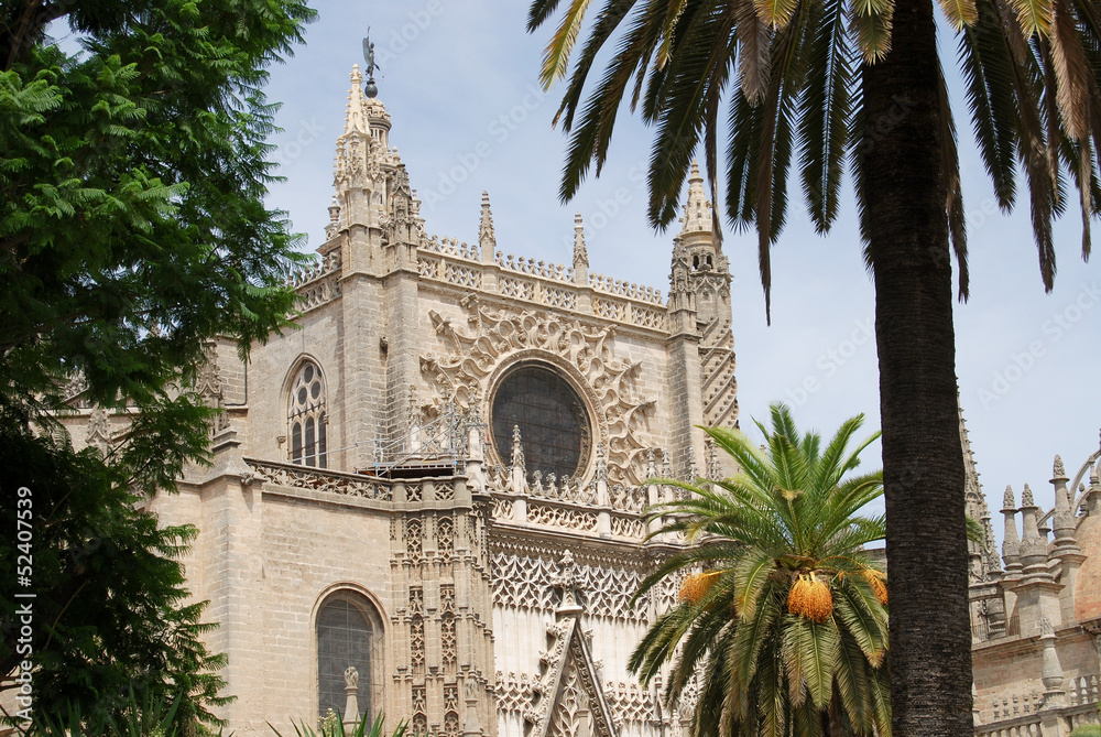 Sevilla Cityscape, Andalusia, Spain. View of Cathedral.