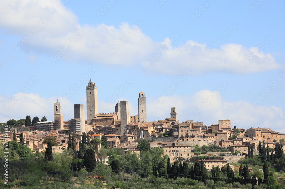 San Gimignano castle panorama, unesco world heritage, Italy