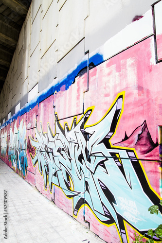 Corridor  colorful graffiti  abstract grunge grafiti background