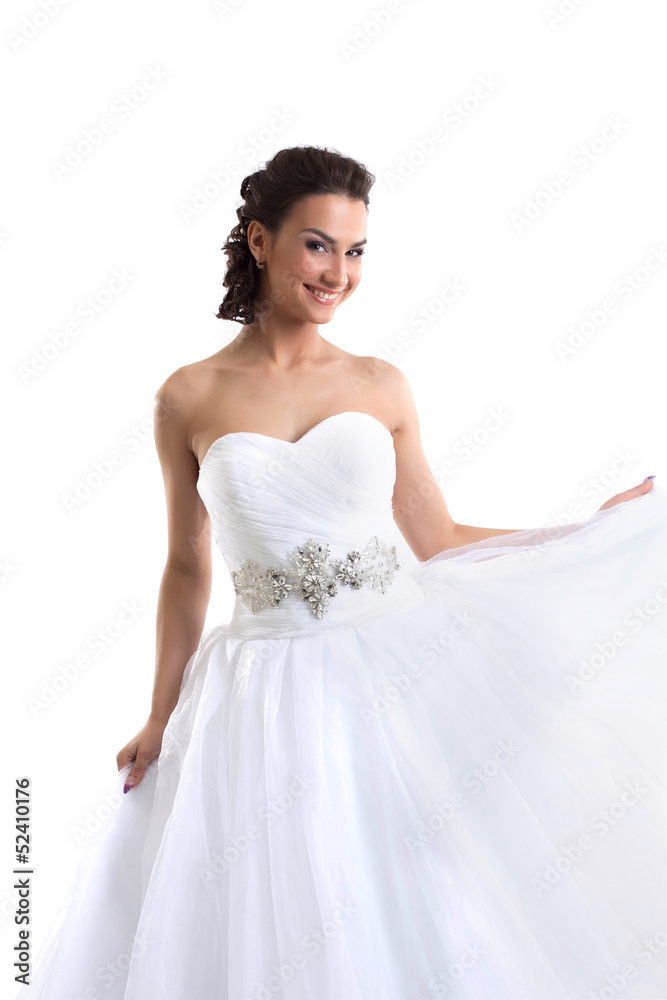 Portrait of happy charming bride, close-up Portrait of happy charming bride, close-up