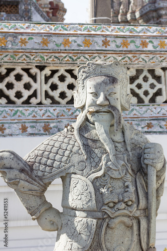 Chinese statue in the Buddhist temple of Wat Arun in Bangkok
