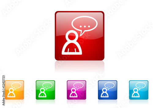 forum vector glossy web icon set