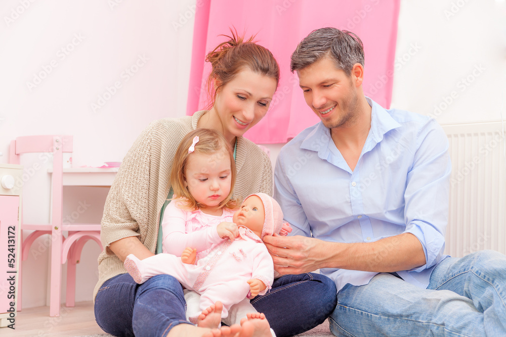 family together playing child