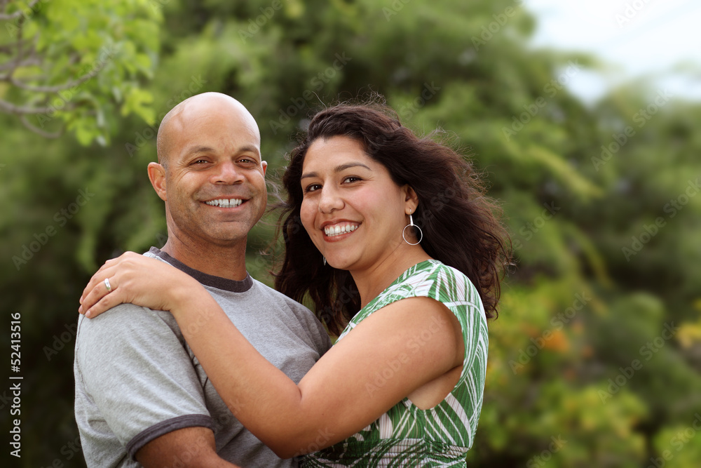 A happy mixed race couple