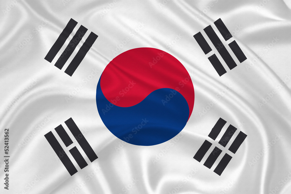 Naklejka premium Flaga Korei Południowej