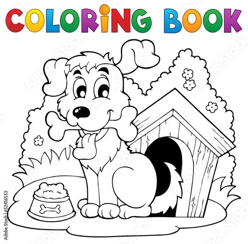 Coloring book dog theme 1