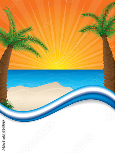 Sunny beach brochure design