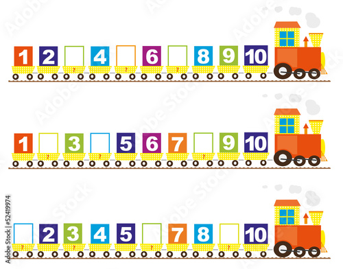 Obraz na płótnie Math trains for kids : numbers 1-10 w salonie