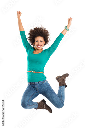 Fotografie Woman Jumping In Joy