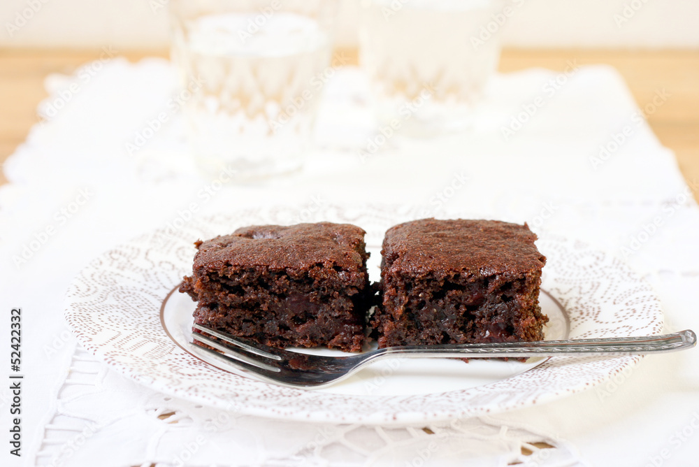 chocolate cherry cake slices