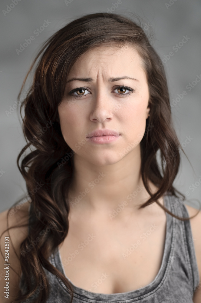 Beautiful Young Caucasian Woman Looking Worried Beautiful Young Caucasian Woman Looking Worried