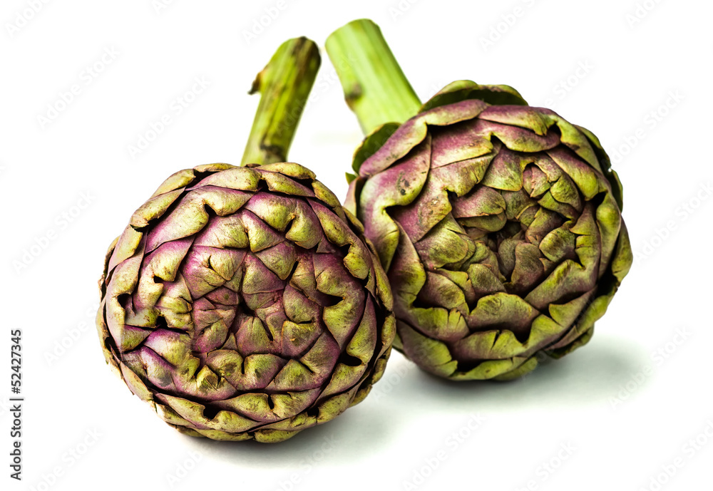 Fototapeta premium Artichokes on White Background