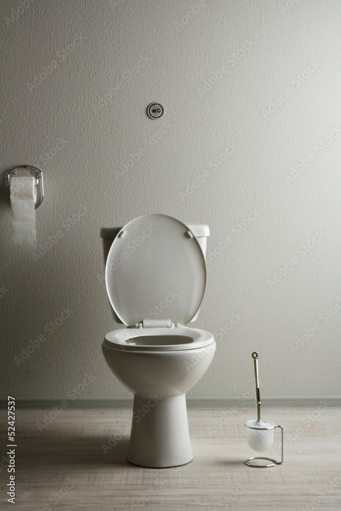 White toilet bowl in a bathroom
