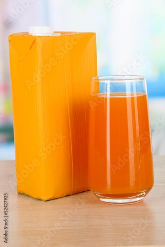 Juice pack on table in kitchen