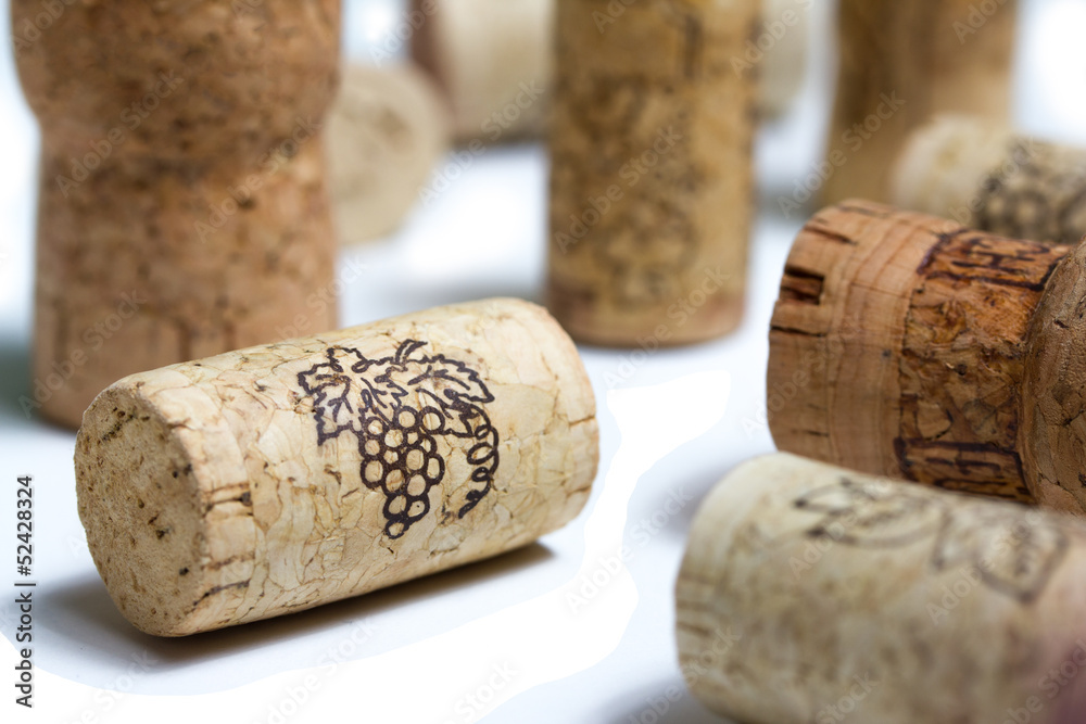 isolated whine corks