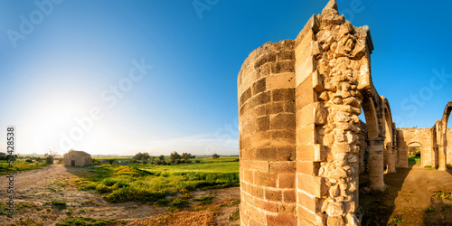 Ruins of Agios Sozomenos temple. Panoramic photo. photo