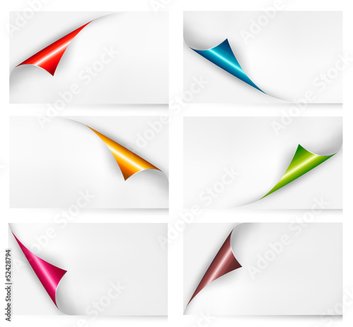 Collection of cardboard paper banners. Vector