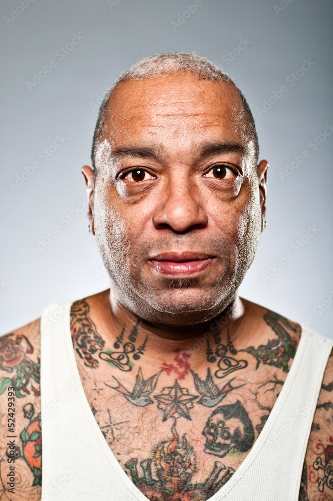 Stylish African American Man With Many Tattoos. Stock Photo | Adobe Stock