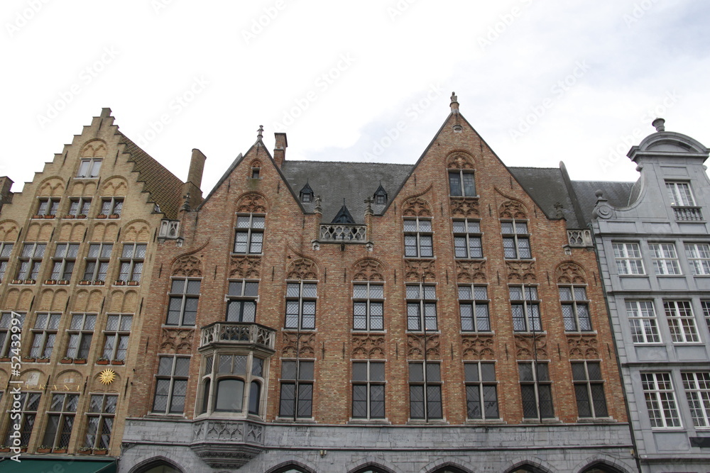 Immeuble en briques à Bruges, Belgique Immeuble en briques à Bruges, Belgique