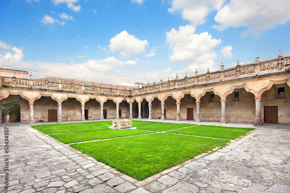 Courtyard of old University of Salamanca, Castilla y Leon, Spain