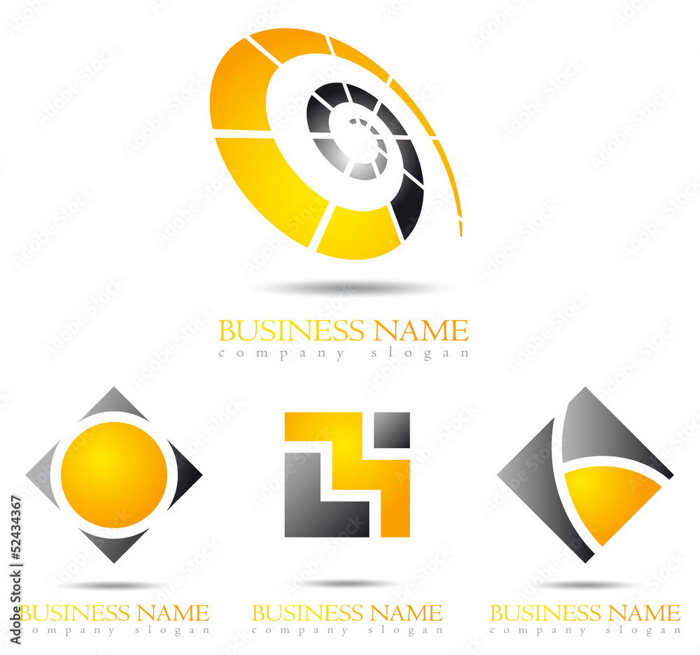 Business logo 3D gold spiral Business logo 3D gold spiral