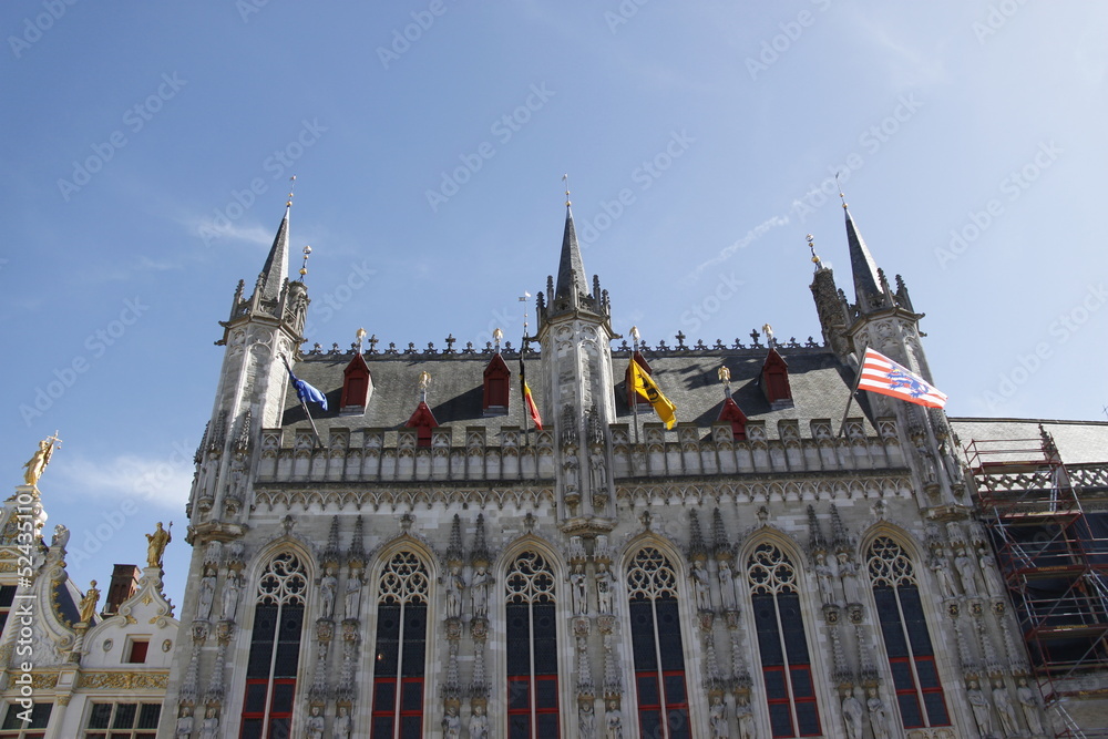 Obraz premium Hôtel de ville de la Grand Place à Bruges, Belgique