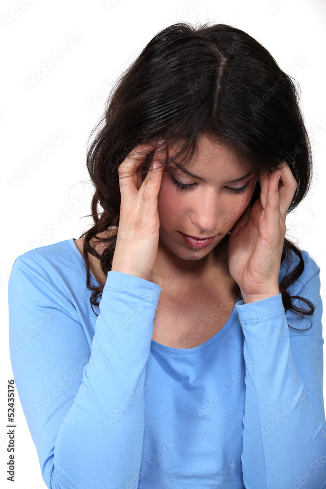 woman having a headache woman having a headache