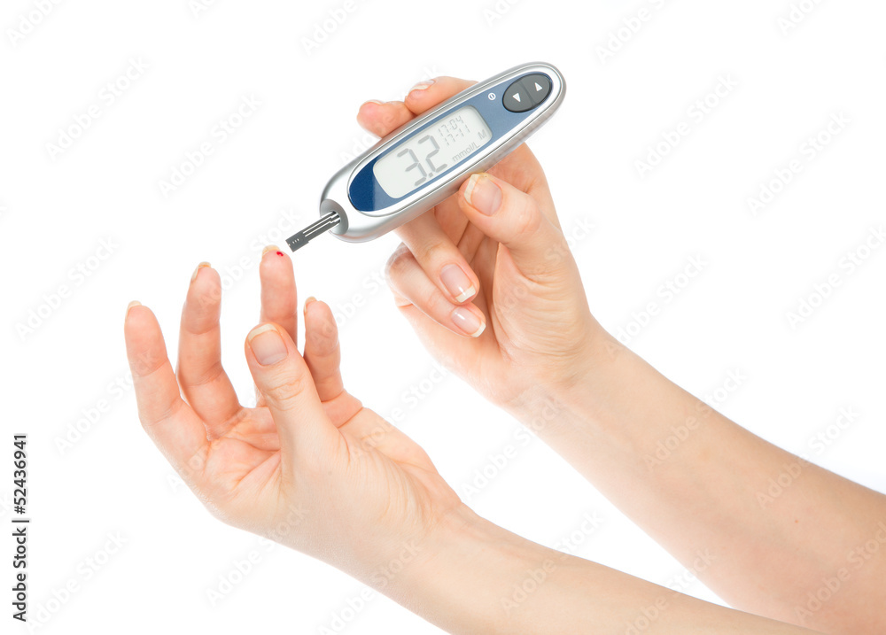 Diabetes hand for measuring glucose level blood test