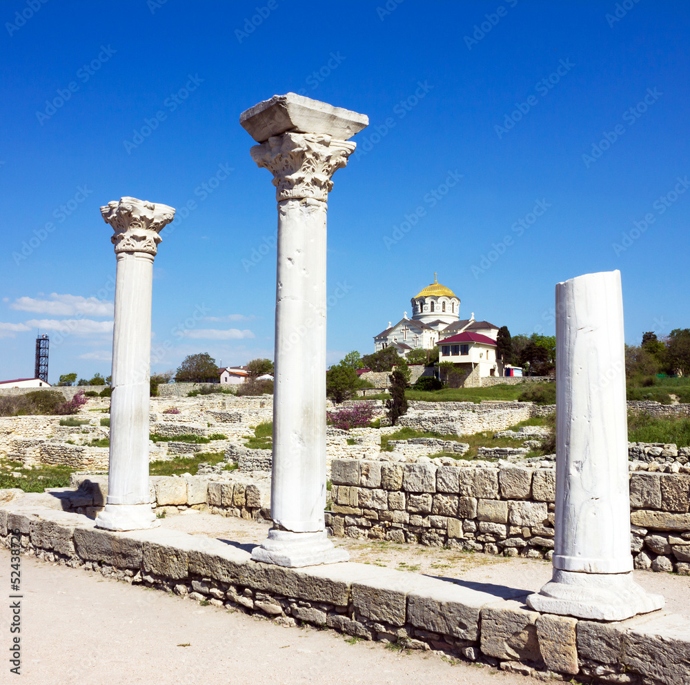 Ancient Greek town Chersonese, Crimea, Ukraine.