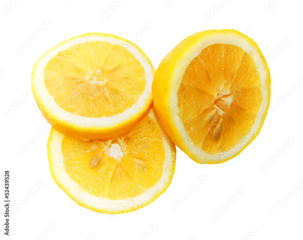 Lemon on white background