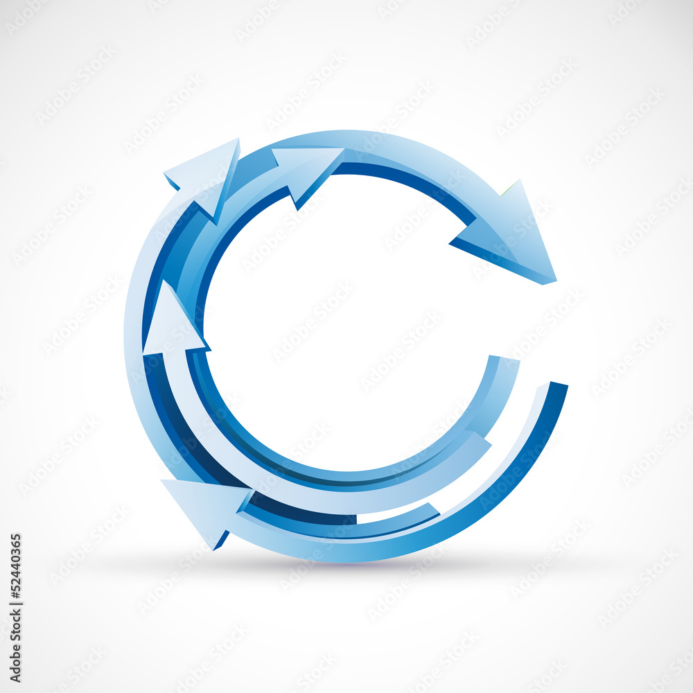 Vector 3D Blue Arrows Background