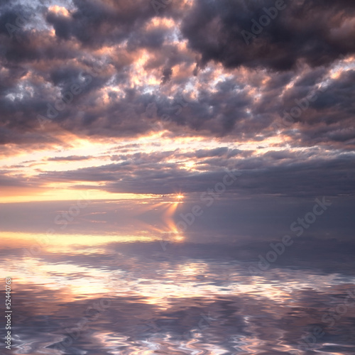 Cloudy sunset seascape