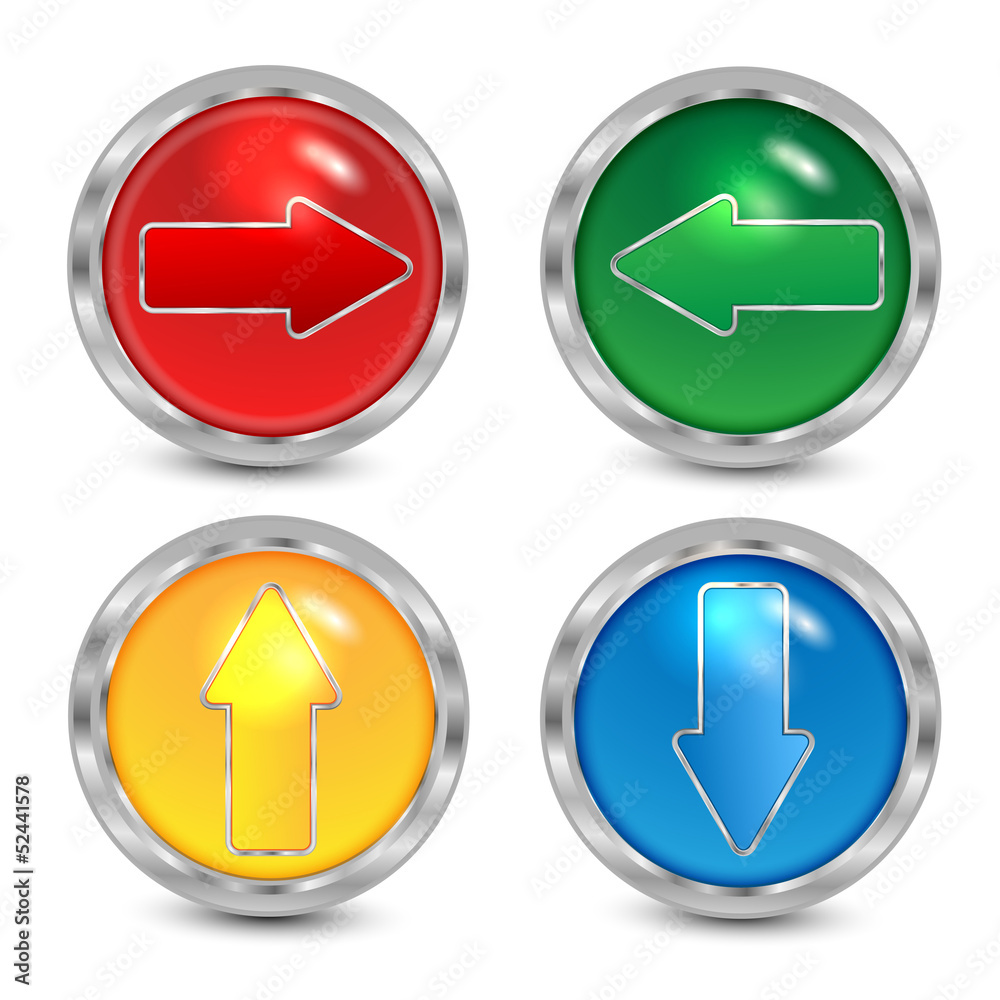 set of buttons with arrows on a white background set of buttons with arrows on a white background