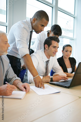 Co-workers working together on a project