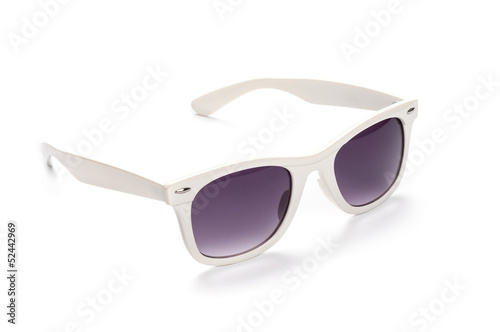 White sunglasses isolated on white background
