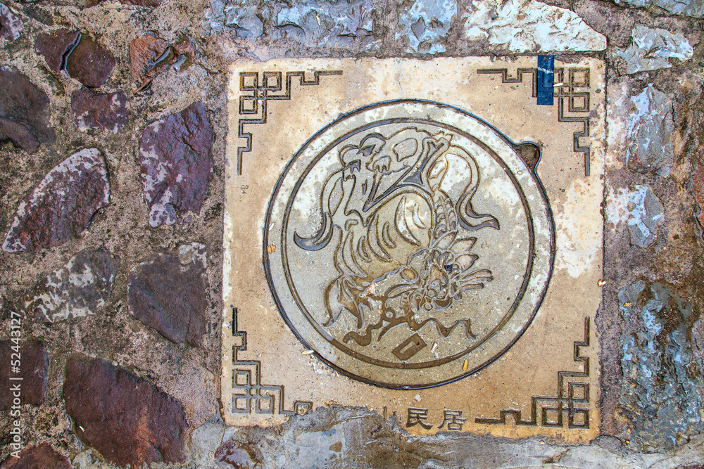 Artistic street tile of sewage cover Artistic street tile of sewage cover