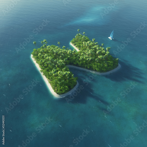 Fototapeta Naklejka Na Ścianę i Meble -  Island Alphabet. Paradise tropical island in form of letter N