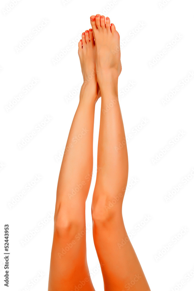 Perfect female legs, isolated on white background Perfect female legs, isolated on white background