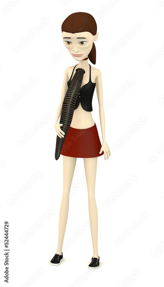 3d render of cartoon character with leech 3d render of cartoon character with leech