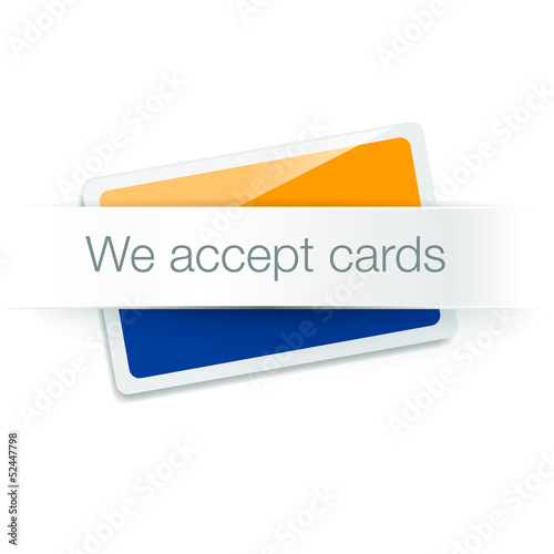 We accept cards - credit card isolated on white