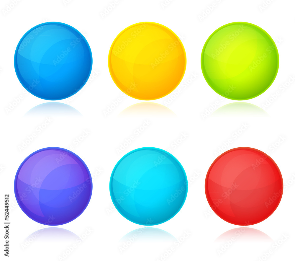Set of colorful balls on white background Set of colorful balls on white background