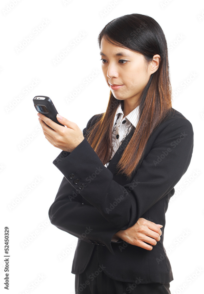 asian business woman using mobile phone asian business woman using mobile phone