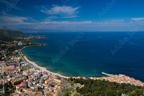 Fototapeta Naklejka Na Ścianę i Meble -  Panorama of the sicilian coastline near Cefalu