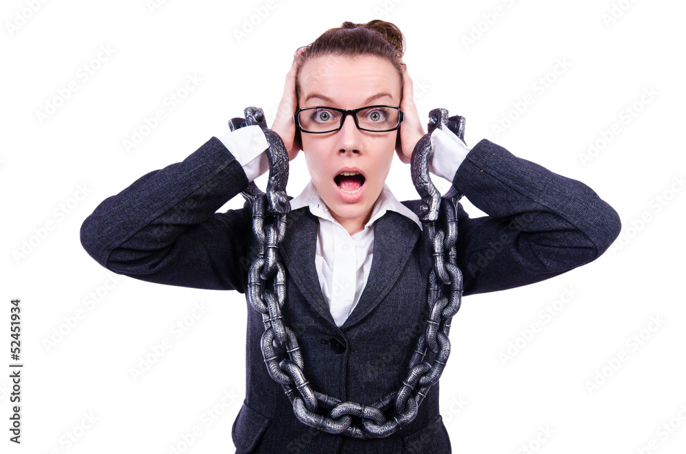 Woman with hands and handcuffs Woman with hands and handcuffs