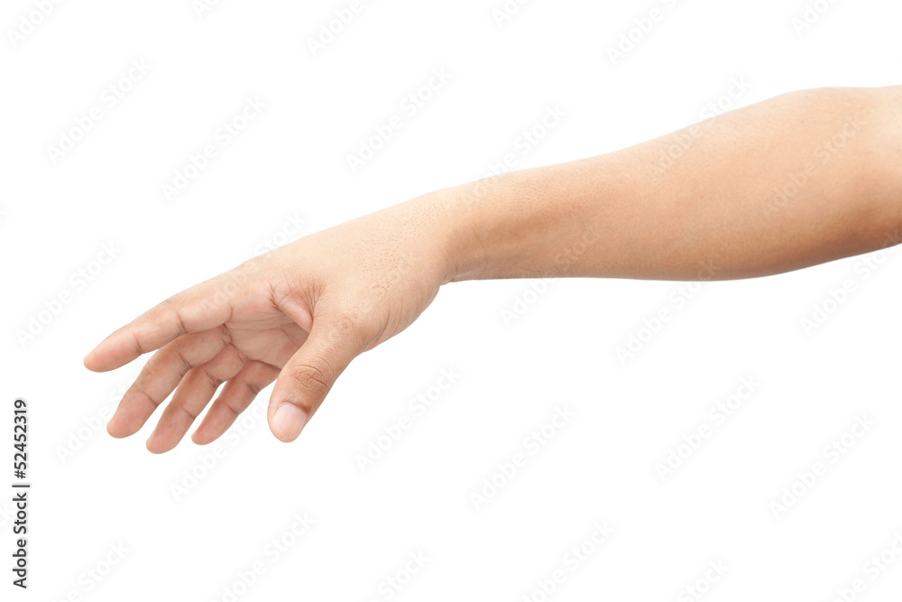 Hand of a man isolated on white