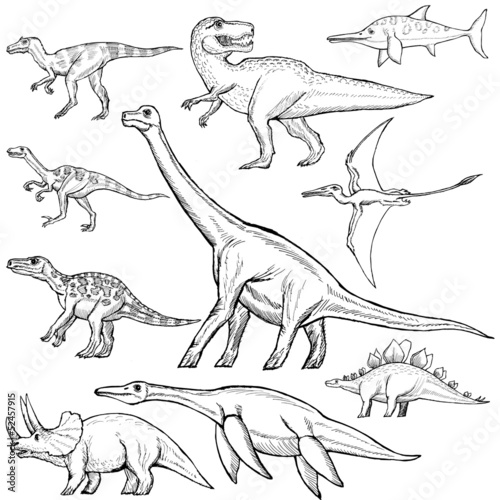 Fototapeta Naklejka Na Ścianę i Meble -  set of different dinosaurs