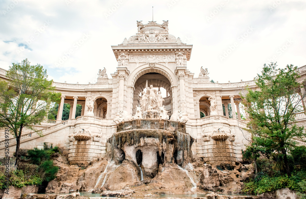 The Palais Longchamp, monument of Marseille, France